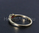 0.3ct Round Cut Simulated Pink Ruby Milgrain Trilogy Ring 14k Yellow Gold Plated
