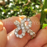 2.2ct Round Cut Moissanite Infinity Love Engagement Ring 14k White Gold Plated