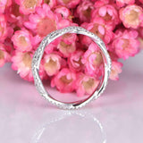 1.2ct Round Cut Diamond Wedding Ring Band Infinity Eternity 14k WhiteGold Finish