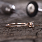 0.5ct Round Cut Diamond Engagement Ring Accents Solitaire 14k Rose Gold Finish