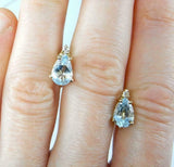 1ct Pear Cut Blue Aquamarine Diamond Teardrop Stud Earrings 14k Yellow Gold Over