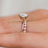 0.5ct Round Cut Moissanite Solitaire Women Engagement Ring 14k Rose Gold Plated