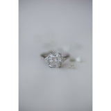 3ct Radiant Diamond Engagement Ring Trillion Accents Trilogy 14k White Gold Over