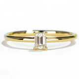 0.7ct Engagement Ring Emerald Cut Diamond Solitaire 14k Yellow Gold Finish