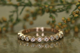 1Ct Round Cut Diamond Bezel Set Stackable Wedding Band 14K Rose Gold Finish