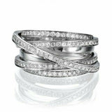 2ct Round Cut VVS1 Diamond Unique Design Wedding Ring Band 14k White Gold Finish