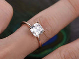 1ct Cushion Cut Diamond Engagement Ring Classic Solitaire 14k Rose Gold Finish