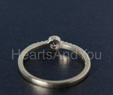 0.3ct Round Cut Simulated Blue Aquamarine Minimalist Ring 14k Yellow Gold Plated