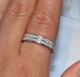 3ct Round Cut VVS1D Diamond Wedding Ring Band 14k White Gold Finish Anniversary