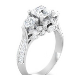 5Ct Princess Cut Diamond Cocktail Vintage Engagement Ring 14K White Gold Finish