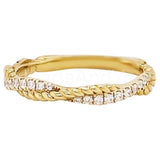 0.2ct Round Cut Moissanite Cross Braided Wedding Band 14k Yellow Gold Plated
