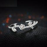 1.2ct Round Cut VVS1 Diamond Engagement Ring 14k WhiteGold Finish Leaf Solitaire