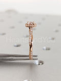 1ct Round Cut Simulated Morganite Twisted Engagement Ring 14k Yellow Gold Plated