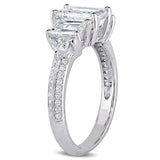 4Ct Emerald Cut Diamond Gatsby Art Deco Engagement Ring 14K White Gold Finish