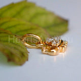 0.5ct Round Cut Moissanite Ladybug Charm Pendant 14K Yellow Gold Plated NO CHAIN