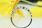 Stackable Bezel Wedding Ring Band 0.3ct Round Cut Diamond 14k White Gold Finish