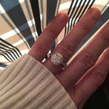 1ct Round Cut Diamond Solitaire Halo Engagement Ring 14k White Gold Finish