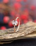 1ct Pear Cut Simulated Morganite Solitaire Engagement Ring 14k YellowGold Plated