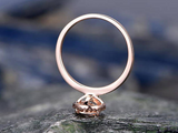 2ct Pear Cut Morganite Engagement Ring Diamond Halo Solitaire 14k Rose Gold Over