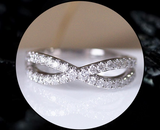 1.6ct Round Cut Diamond Wedding Ring 14k White Gold Finish Infinity Split Band