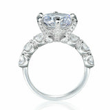 4Ct Round Cut Diamond Ice Solitaire Accent Engagement Ring 14K White Gold Finish