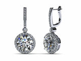 2ct Round Cut VVS1 D Diamond Cluster Stud Earrings Women 14k White Gold Finish