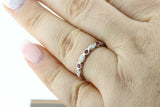 2ct Round Pink Ruby Marquise Shape Eternity Wedding Band Ring 14k WhiteGold Over