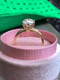0.5ct Round Cut Moissanite Solitaire Women Engagement Ring 14k YellowGold Plated