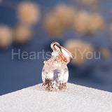 1ct Oval Cut Simulated Morganite Solitaire Pendant 14k Rose Gold Plated NO CHAIN