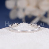 0.3ct Round Cut Moissanite Open Cuff Women Wedding Band 14k White Gold Plated