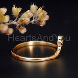 0.1ct Round Simulated Black Diamond Curved Wedding Band 14K Yellow Gold Plated