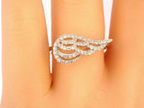 1.5ct Round Cut VVS1 Diamond Angel Wings Fairy Princess Ring 14k White Gold Over