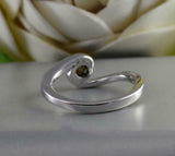 0.4ct Round Cut Black Diamond Engagement Ring Swirl Twist 14k White Gold Finish