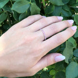 1.2ct Round Cut Pink Sapphire Half Eternity Wedding Band 14k White Gold Finish