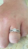 2.3ct Engagement Ring Round Cut Diamond Solitaire with Accent 14k Rose Gold Over