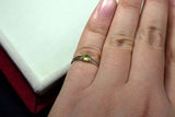 0.4ct Engagement Ring Oval Cut Green Peridot Split Shank 14k White Gold Finish