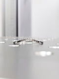 0.2ct Round Cut Moissanite Curved Minimalist Wedding Band 14k White Gold Plated