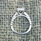 2.3Ct Oval Cut Diamond Halo Milgrain Vintage Engagement Ring 14K White Gold Over