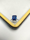 2ct Engagement Ring Emerald Blue Sapphire Braided Solitaire 14k White Gold Over