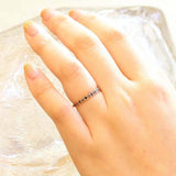 1ct Round Black Diamond Wedding Band Stackable Half Eternity 14k Rose Gold Over