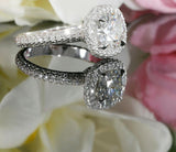 3ct Round Cut Diamond High Halo Solitaire Engagement Ring 14k White Gold Finish