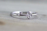0.1ct Round Cut Diamond Engagement Ring 14k White Gold Finish Key Minimalist