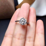 0.7ct Engagement Ring Round Cut Diamond Minimalist Solitaire 14k White Gold Over