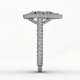 4.8ct Pear Cut Diamond Engagement Ring Halo 14k White Gold Finish Round Accents