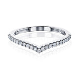 0.15ct Round Cut Moissanite Anniversary Women Wedding Band 14k White Gold Plated