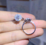 2.25ct Engagement Ring Round Cut Diamond Halo Solitaire 14k White Gold Finish