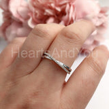 0.3ct Round Cut Moissanite Cross Split Women Wedding Band 14k White Gold Plated