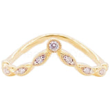0.3ct Round Cut Moissanite Curved Stacking Wedding Band 14k Yellow Gold Plated