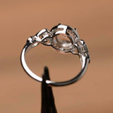 1.8ct Round Peach Morganite Promise Wedding Engagement Ring 14k WhiteGold Finish