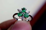 2.3ct Engagement Ring Oval Cut Emerald Stylish Partywear 14k White Gold Finish